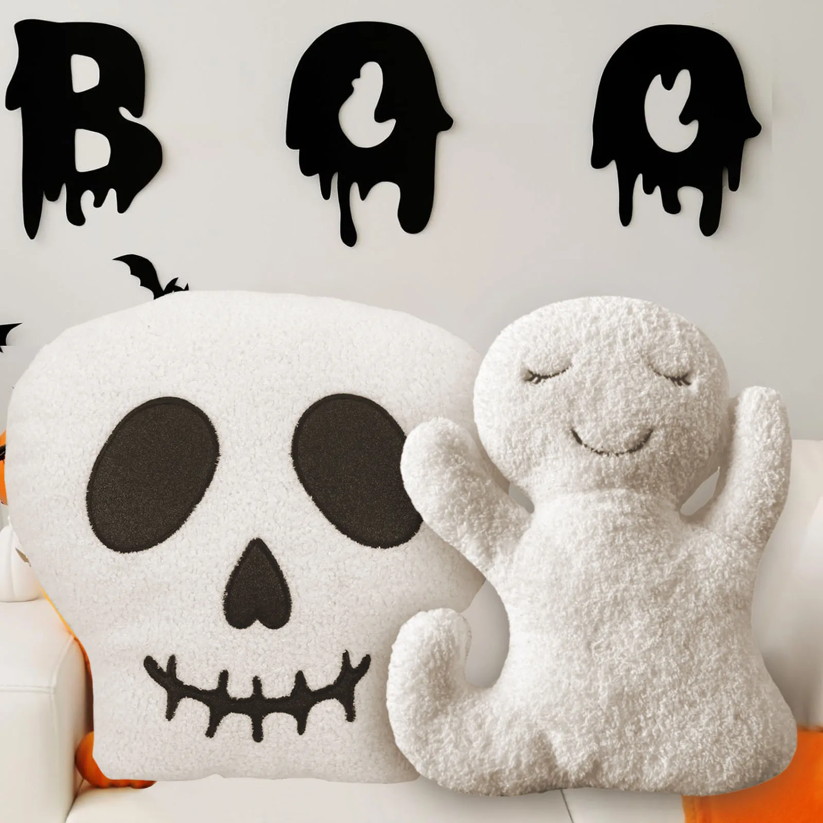 Skull pillow Halloween pillow, soft home sofa bedroom decoration pillow suitable for holiday party gifts