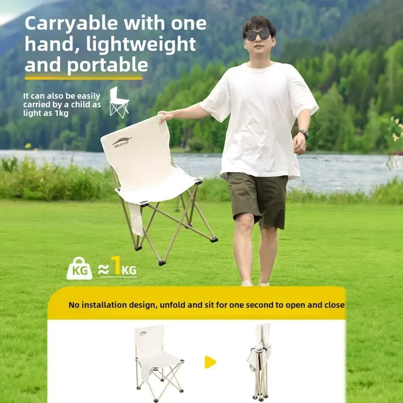 Outdoor Foldable Chair Camping Chair Side Pocket Picnic Oxford Cloth Chairs Portable Beach Fishing Chairs Outdoor