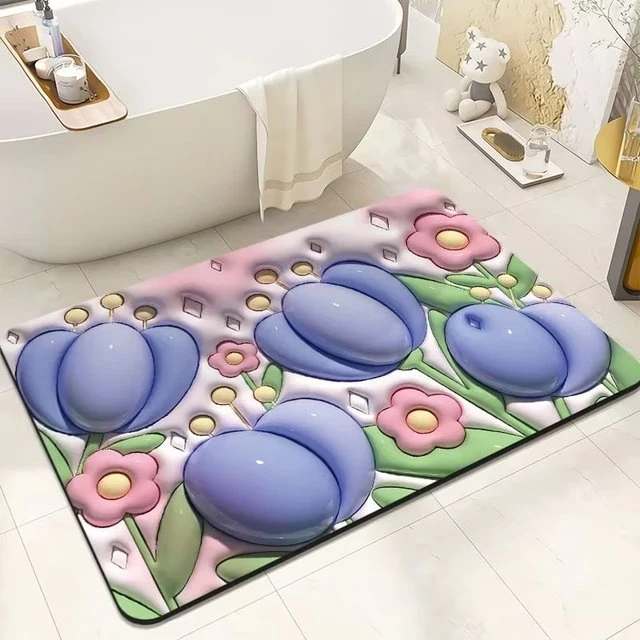 bathroom anti-skid mat, bathroom absorbent floor mat Cartoon carpet -  AliExpress