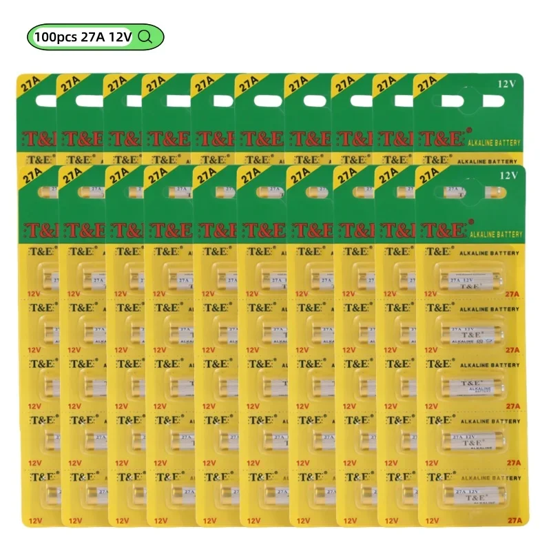 100PCS 12V A27 27A G27A MN27 MS27 L828 alkaline battery V27GA ALK27A A27BP K27A dry battery toy doorbell alarm remote control