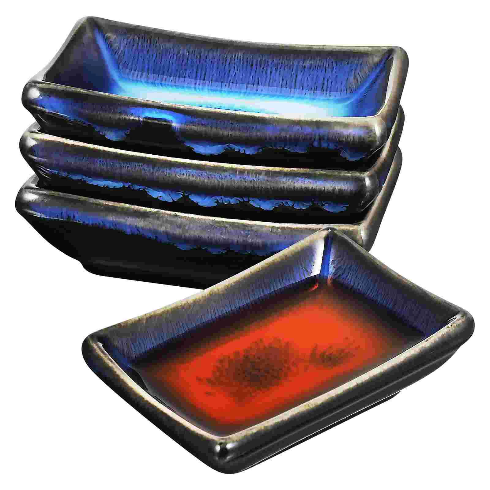 4 Pcs Ceramic Dipping Bowls Japanese Sauce Dish Small Plates Condiment Cups Appetizer Side Dishes Kitchen Dining Tableware