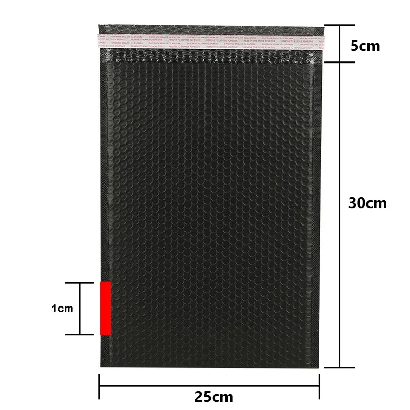 20 Stuks Zwarte Bubble Mailers Poly Bubble Mailer Zelfzegel Gewatteerde Enveloppen Cadeau Zakken Verpakking Envelop Verzendzak 25X30Cm