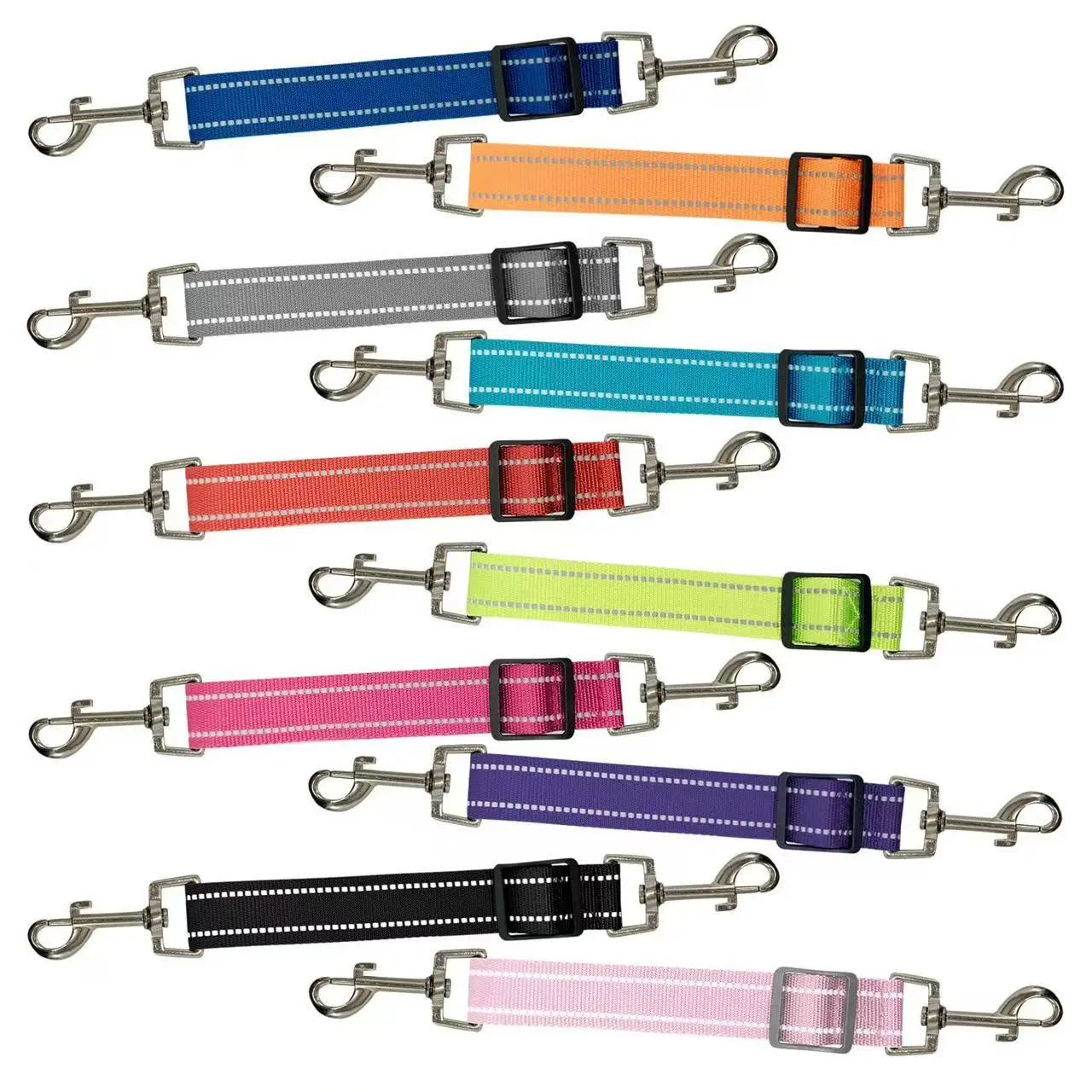 Reflective Dog Safety Collar Clip-Heavy Duty Polyamide Leash Attachment with 360&deg; Swivel Adjustable Length Vertical Pressure pet harness collar