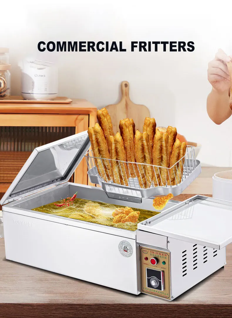 Commercial large-capacity desktop electric fryer vertical fryer automatic constant temperature frying fritter machine