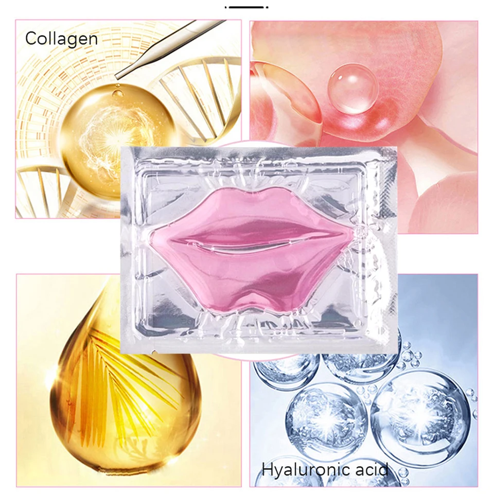 リップパック ヒアルロン酸とコラーゲンを配合したピンクのリップマスク,保湿