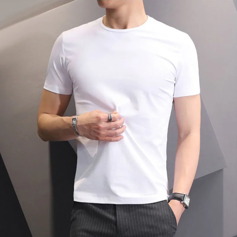 Basic Traditional T-shirts in Solid White or Black 3