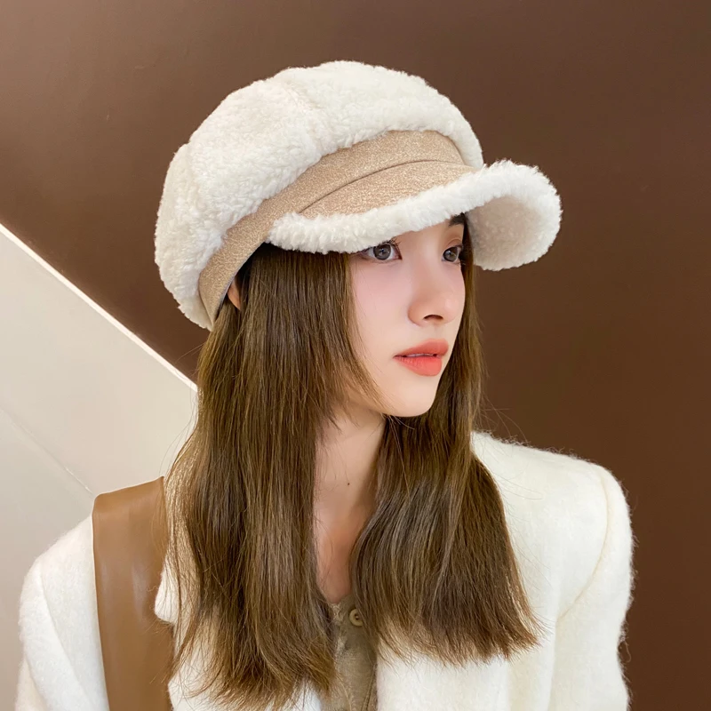 Octagonal Duck Tongue Hat for Women Korean Fashion wool hats winter hats classic hats vintage hats