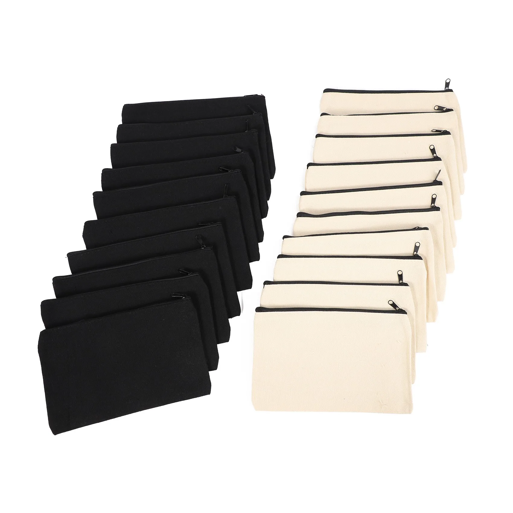 

20Pcs Canvas Makeup Bags Zipper Pouch Bags Pencil Case Blank DIY Craft Bags Cosmetic Pouch for Travel DIY Craft School