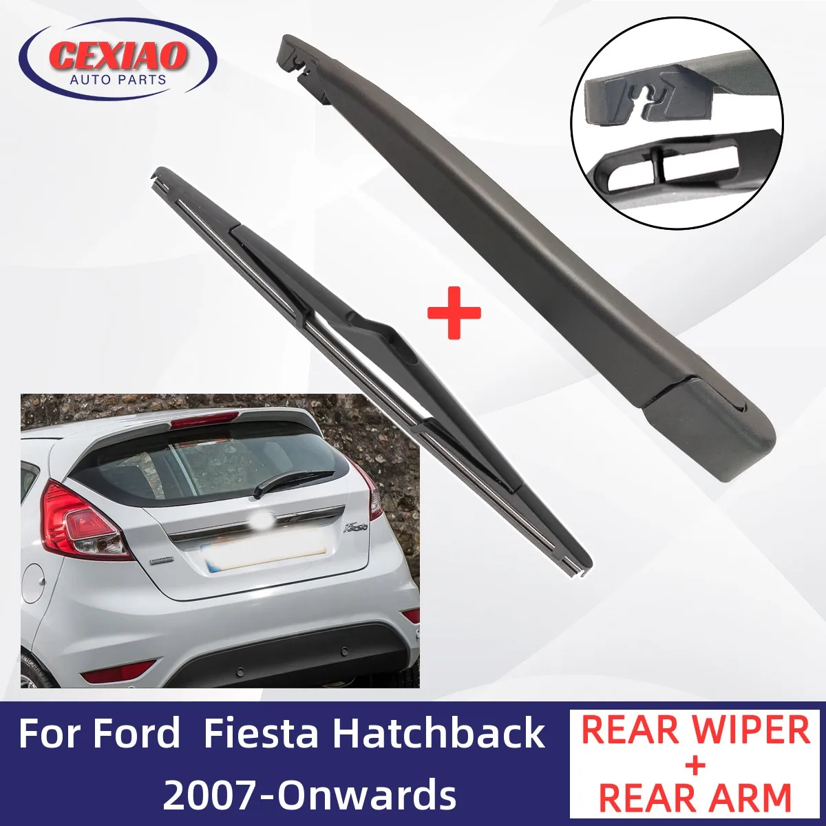 For Ford Fiesta Hatchback 2007Onwards Car Rear Wiper Blade and Arm Fit