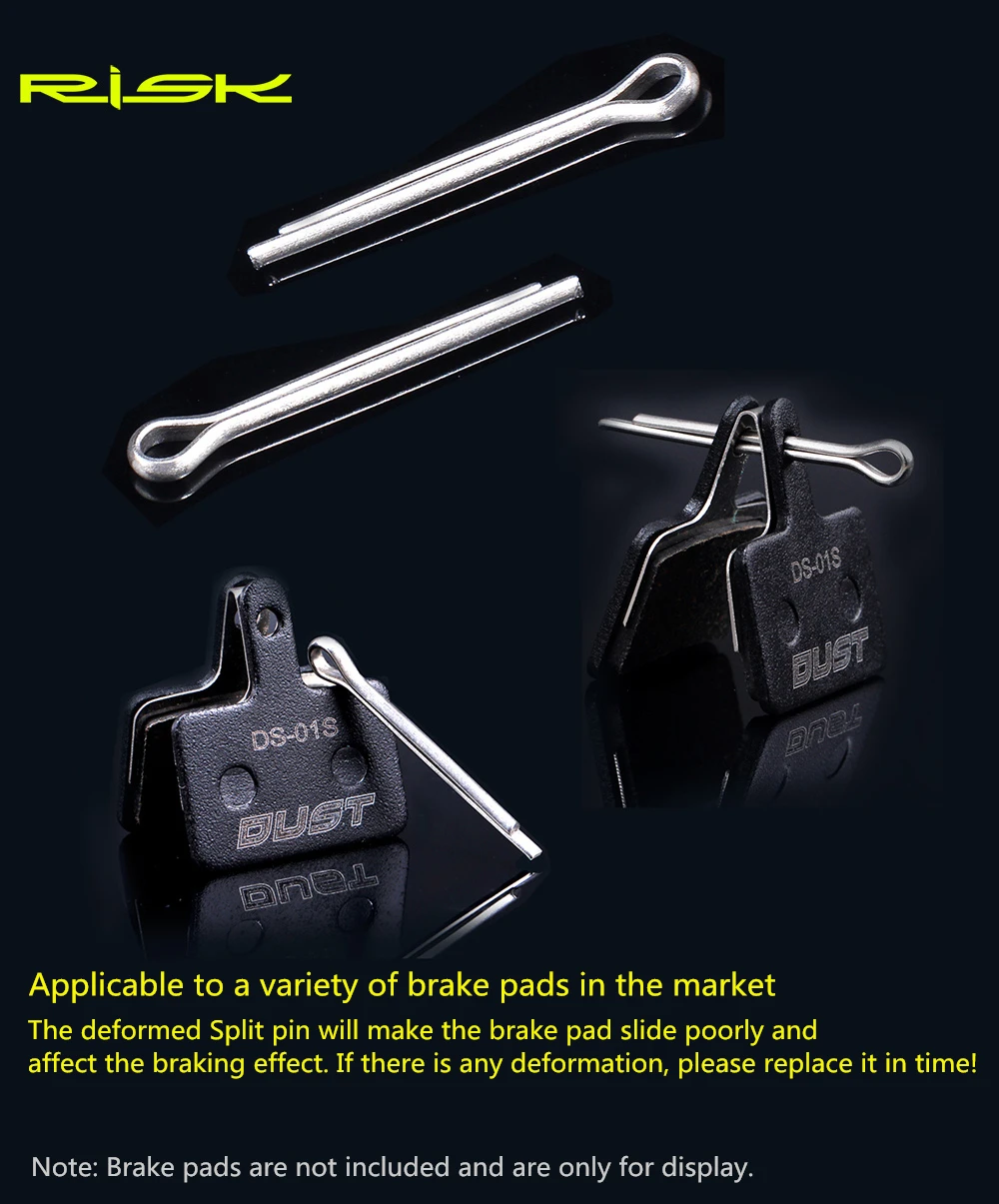 RISIKO Fahrrad Scheibenbremsbeläge pin lock 2/5/10/100PCS MTB Rennrad Split Pin für SHIMANO Hydraulische scheibenbremse Sattel Bremsbeläge – Detail 4