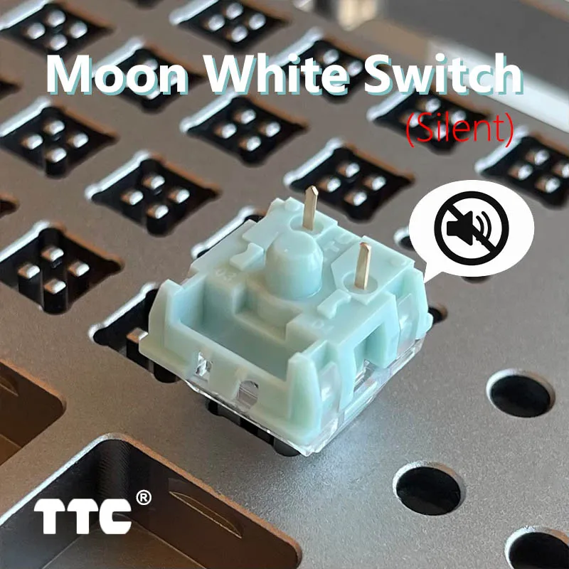 TTC – interrupteur silencieux blanc bleuté, son HiFi, Tactile 3 broches SMD RGB 42g pour clavier mécanique, commutateurs muets, lubrification en usine
