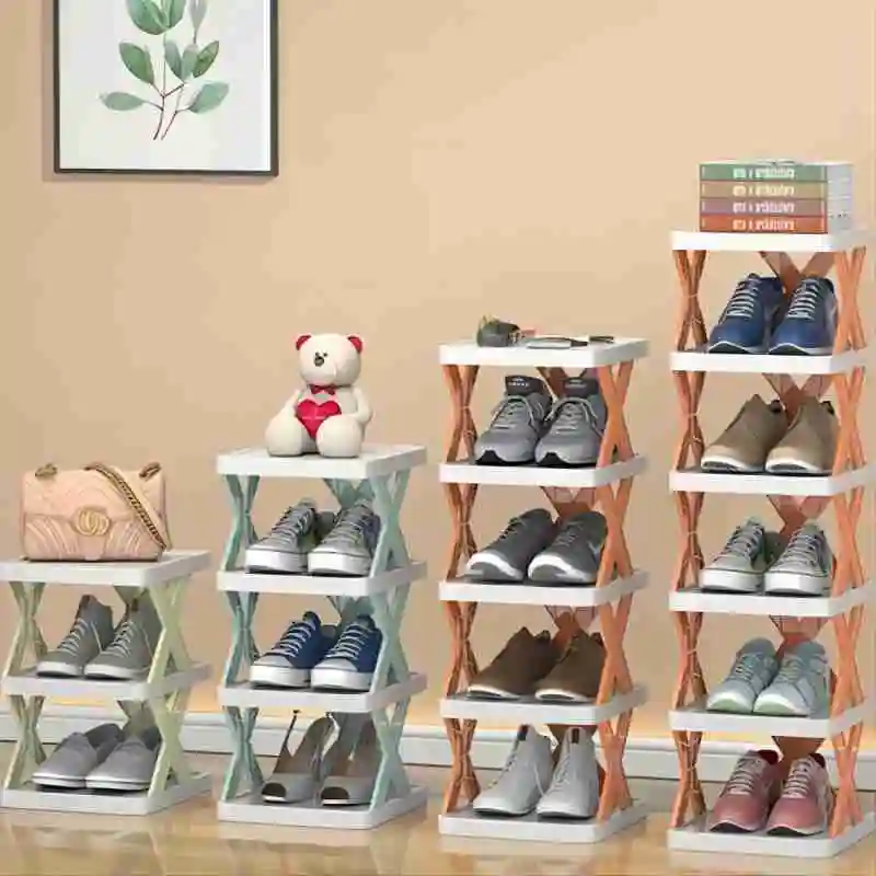 

Multi-Layer Shoe Rack Storage Organizer Household Folding Shoe Cabinet Multi-layer New Creative Removable Stackable Shoe Rack