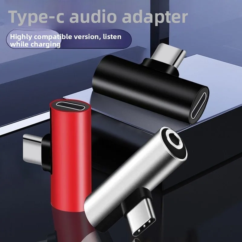 2 in1 Type C 어댑터 3.5mm 헤드폰 잭 동시 충전 및 듣기 듀얼 포트 디자인 범용 전화 노트북 호환