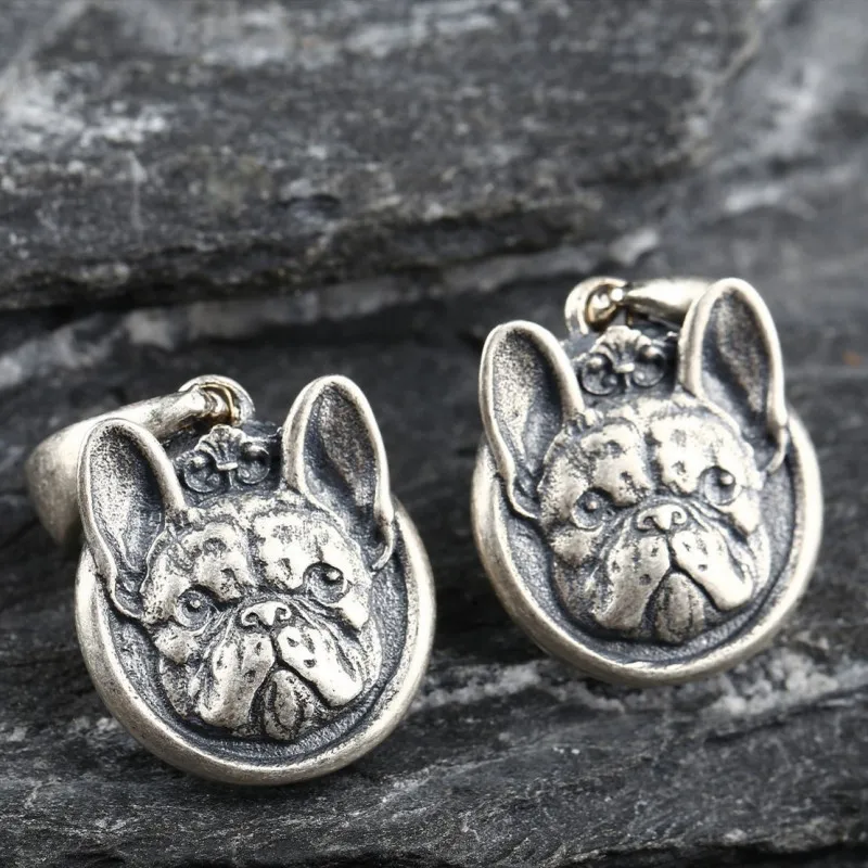 Anhänger Französische Bulldogge, Hund in echt Sterling-Silber