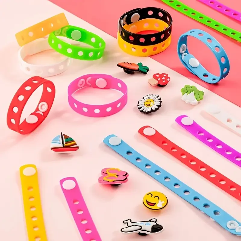 실리콘 팔찌 쥬얼리 DIY 손목 스트랩 빛나는 팔찌 쥬얼리로 장식할 수 있는 팔찌 실리콘 팔찌 선물