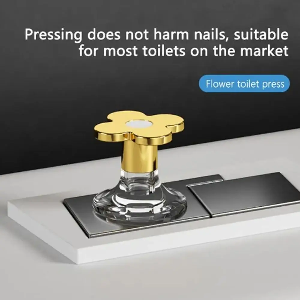 Fashion Plastic Flower Shaped Toilet Tank Button Universal Labor-saving Toilet Button Drawer Handle Toilet Lid Lifter Toilet