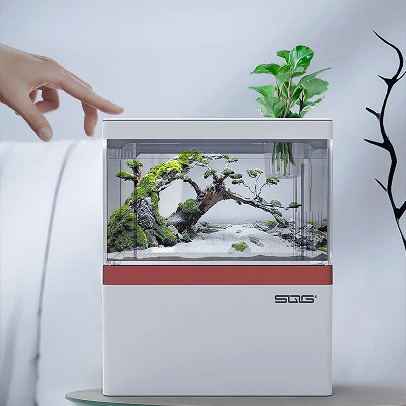 Fish Aquarium mini Self circulating with charging filter desktop living room household water free ecological