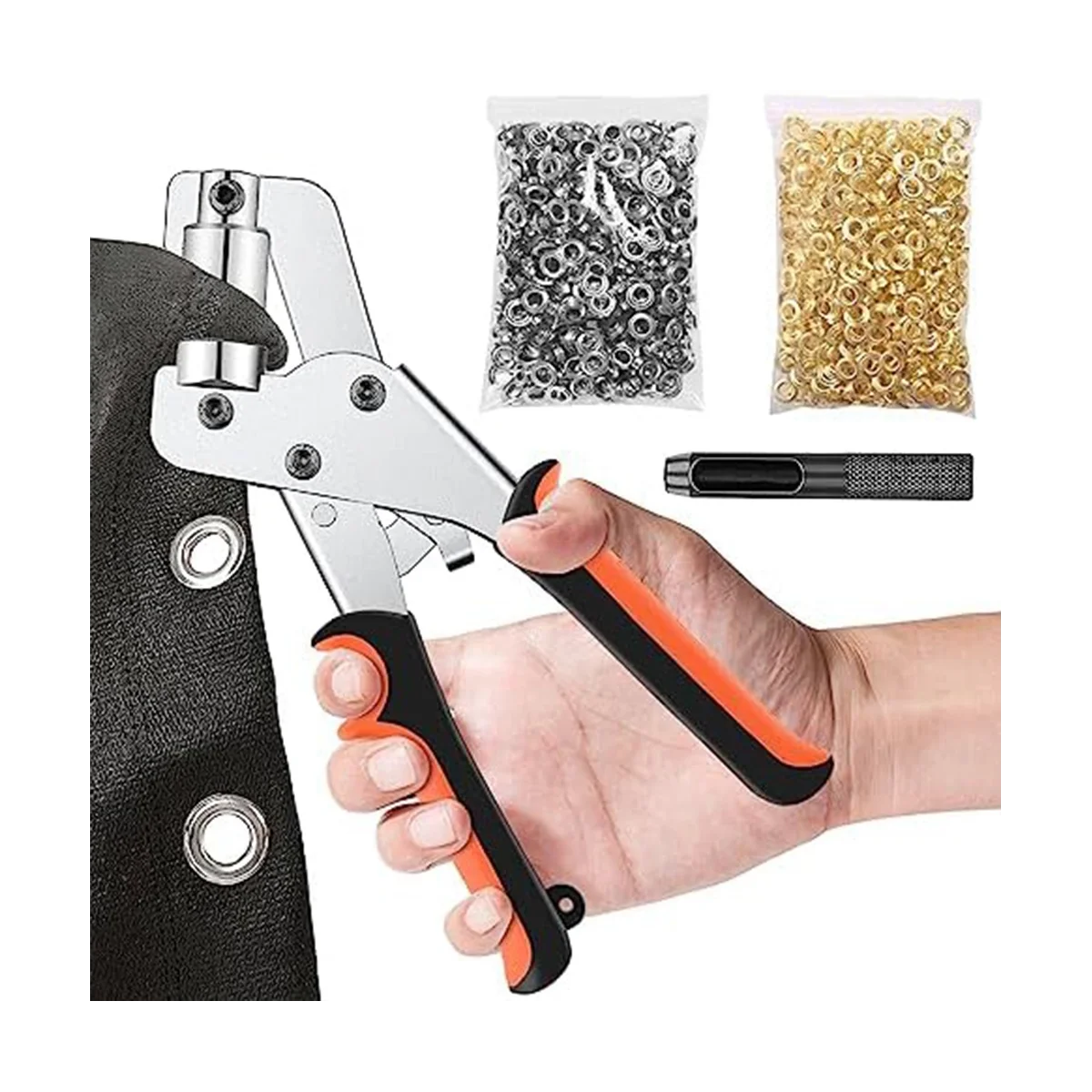 

Grommet Tool Kit, 3/8 Inch Grommet Kit EyeletKit for Fabric Canvas Awnings Handheld TarpEyelets Kit Tool Punch Hole