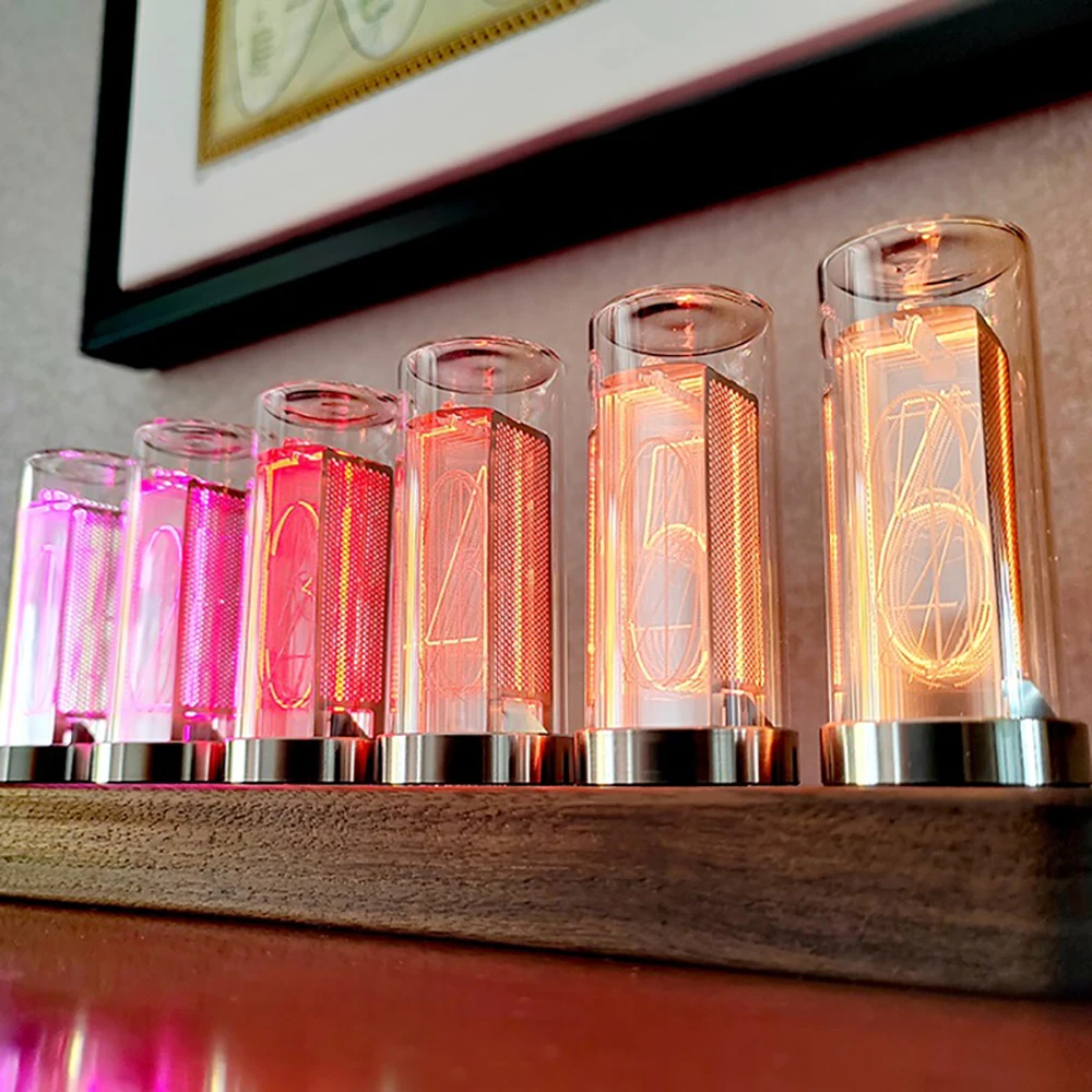 Rgb nixie-木製の時計とデジタルデスクセット,日曜大工キット