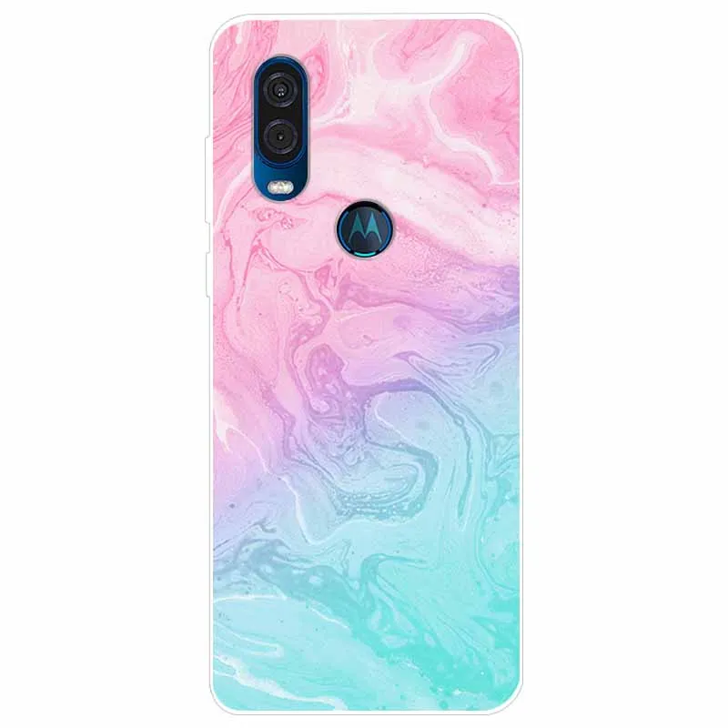 Elegant Marble Design Soft TPU Back Cover for Moto One Vision/Macro/Action