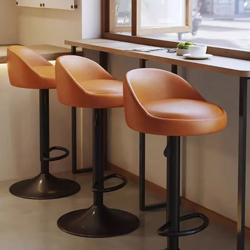 

Винтажные барные стулья Midcentury, кухонные современные дизайнерские искусственные оранжевые Роскошные табуреты Alto, домашняя мебель