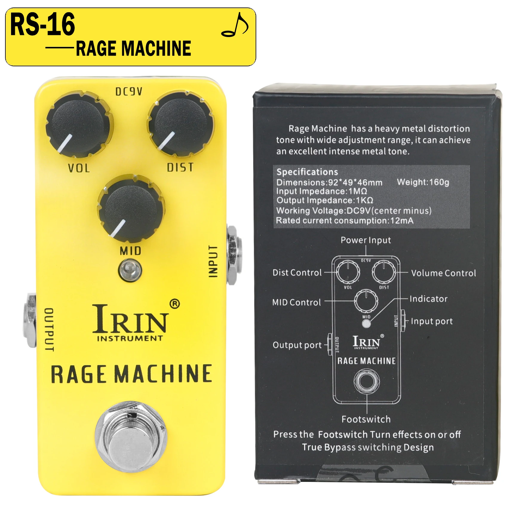 Enhanced Electric Guitar Effects Pedal: Versatile Fuzz, Overdrive, Distortion, Flanger, Ensemble & Tremolo Effects Accessory