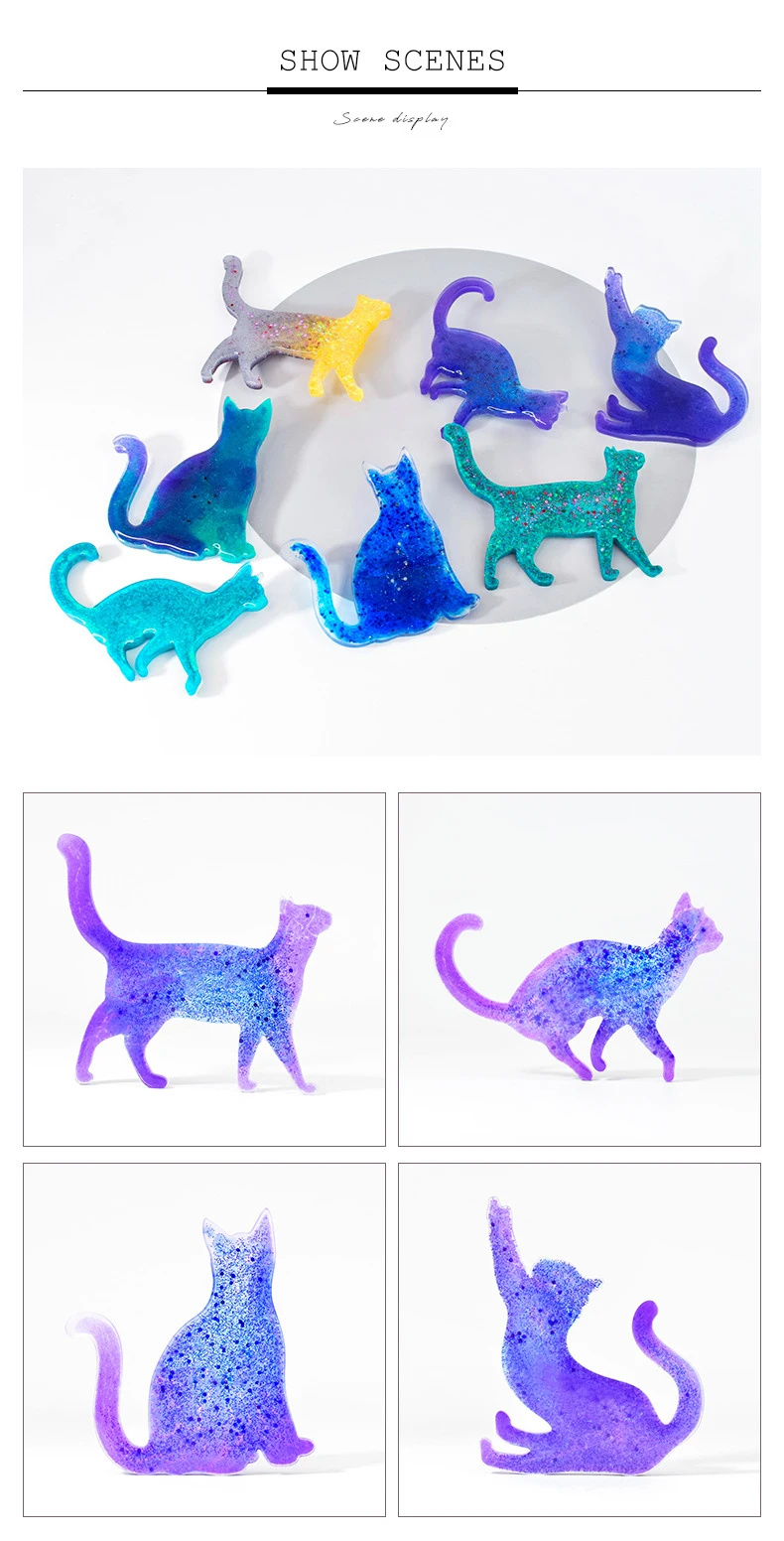 3d Cat Brooch Crystal Uv Resin Epoxy Abrasives Lucky Cat Brooch