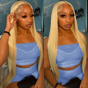 613 Blonde 13X6 Lace Front Wig Humn Hair 250 Density Straight Hd Frontal Wigs Human Hair Wigs Pre Plucked Free Part 30 Inch 1
