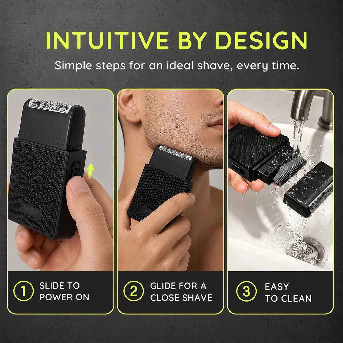 Rechargeable Professional Men's Shaver and Beard Trimmer with Travel Case