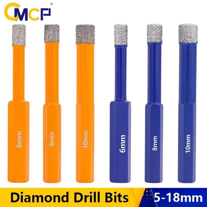 

CMCP Diamond Drill Bits 5-18mm Hexagonal Shank Brazing Bits Tile Hole Opener Dianond Dry Drill Bits Hole Saw Cutter