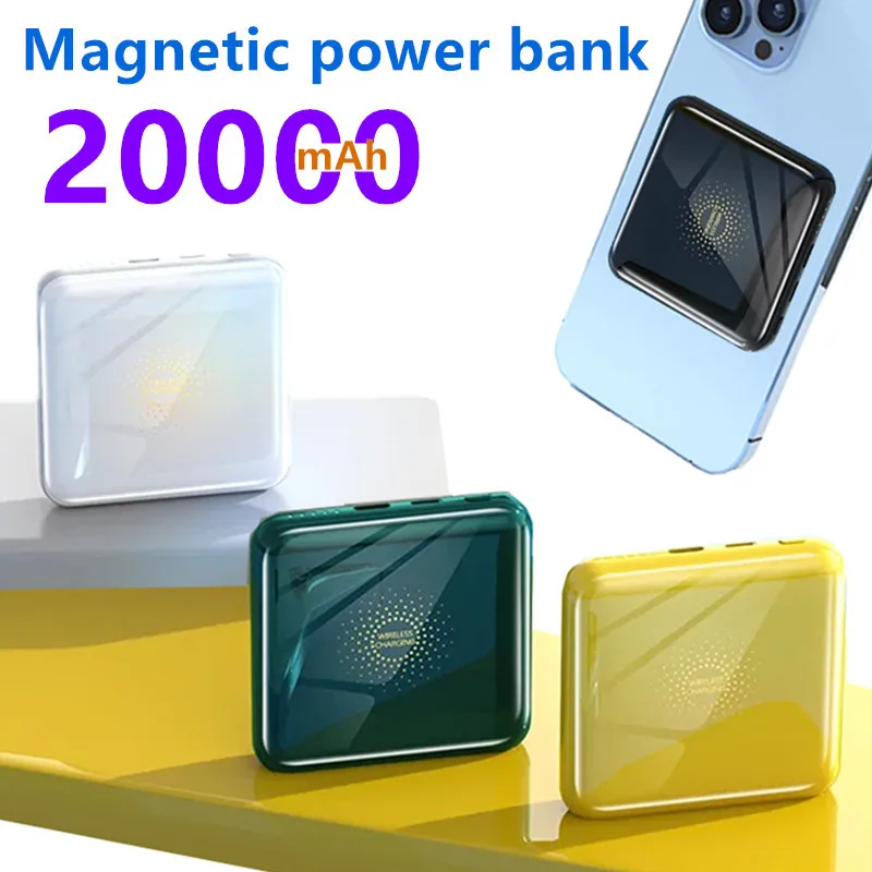 

Creative Portable Mini Magnetic Charger with 20000mAh Capacity Power Bank Slim Powerbank