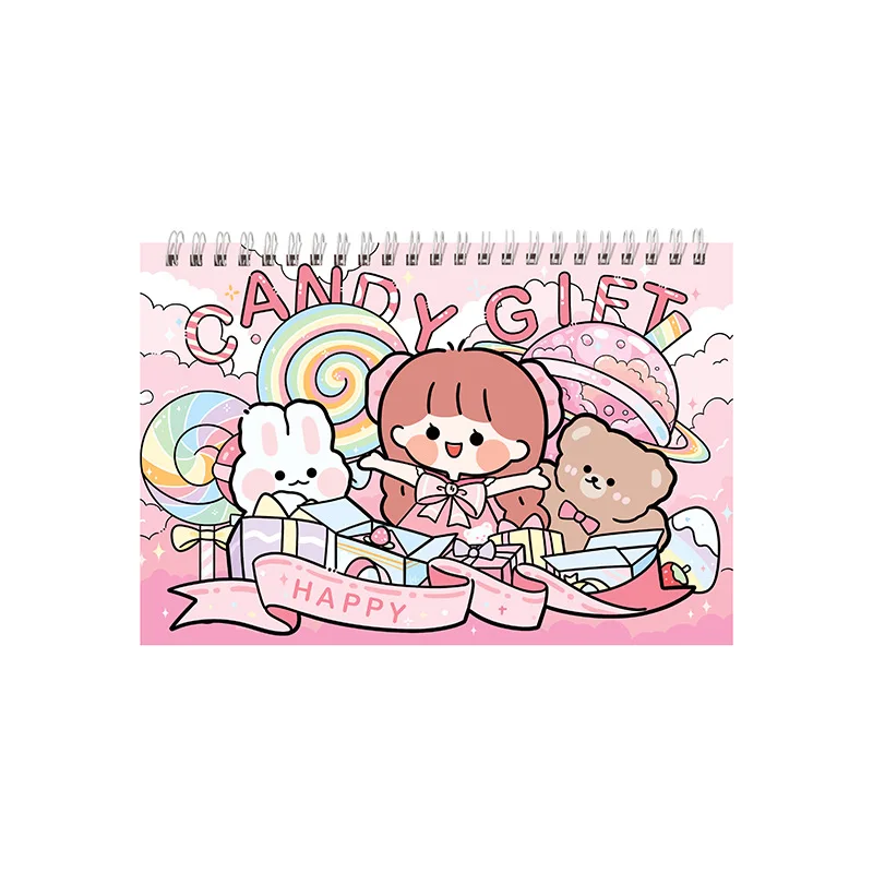 

Children's hand account sticker set DIY puzzle creation journal stickers coil off-type book girl heart sticker storage book