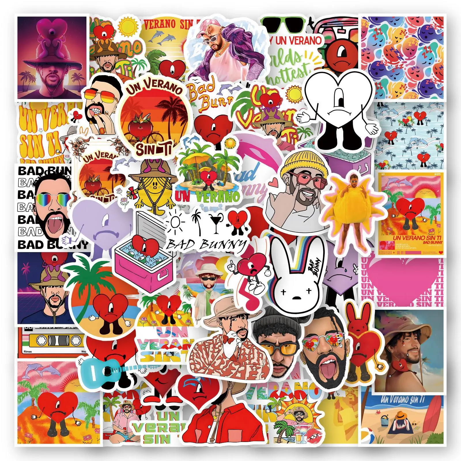 

10/30/50PCS Un Verano Sin Ti Bad Bunny New Album Stickers DIY Laptop Luggage Skateboard Graffiti Decals Fun for Kid Toys Gift