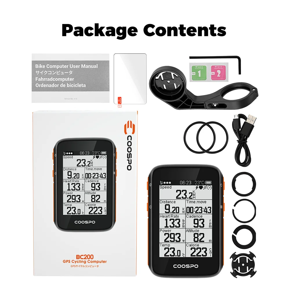 COOSPO BC200 Wireless Bicycle Computer GPS Bike Speedometer Cycling Odometer 2.6in Bluetooth5.0 ANT+ APP Sync Slope Altitude images - 6