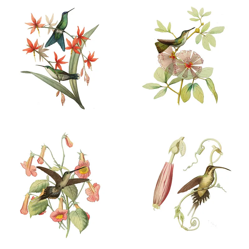 

Three Ratels QC486 wall sticker art Meticulous flower and bird Decal Refrigerator label home decoration accessories