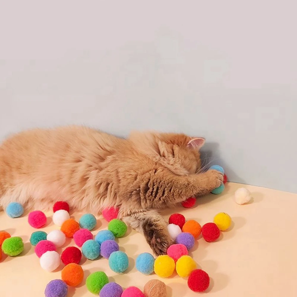 Cat Pom Pom Balls Fluffy Toy Balls For Kittens And Pets Soft Plush Toy  Balls Interactive Playing Quiet Ball Indoor For Medium - AliExpress