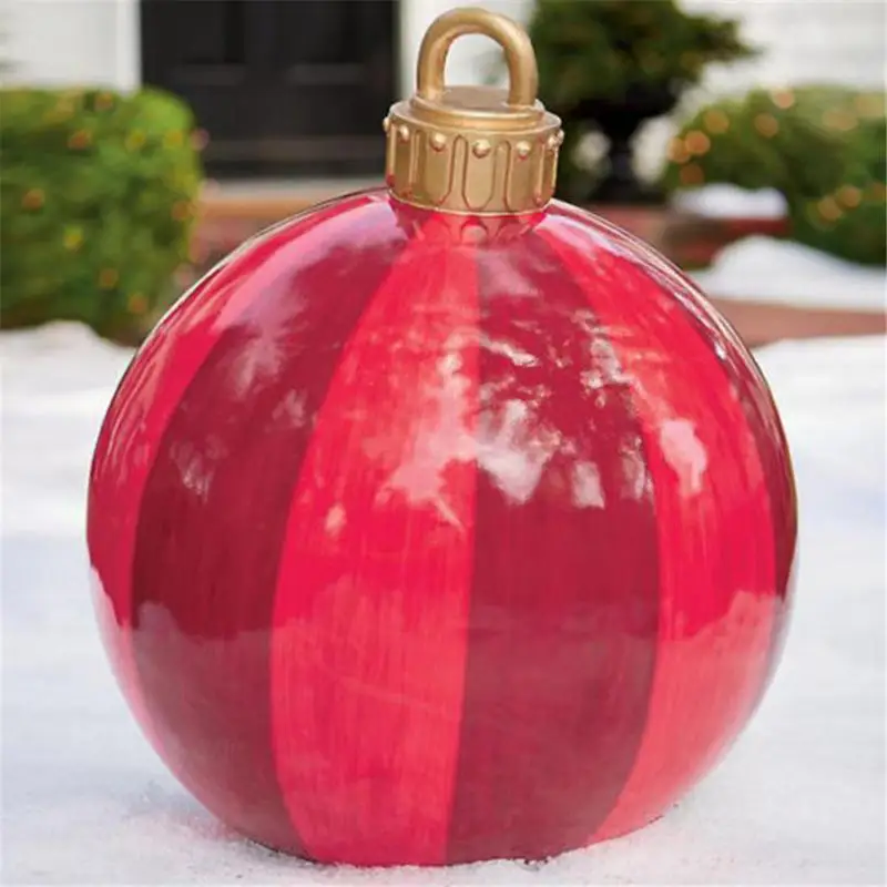 thumbnail image 1 of Bolas inflables de Navidad decoradas de 60 cm, bolas de Navidad, decoraciones para árboles de Navidad al aire libre, adornos inflables de ambiente, juguetes, 1 of 5