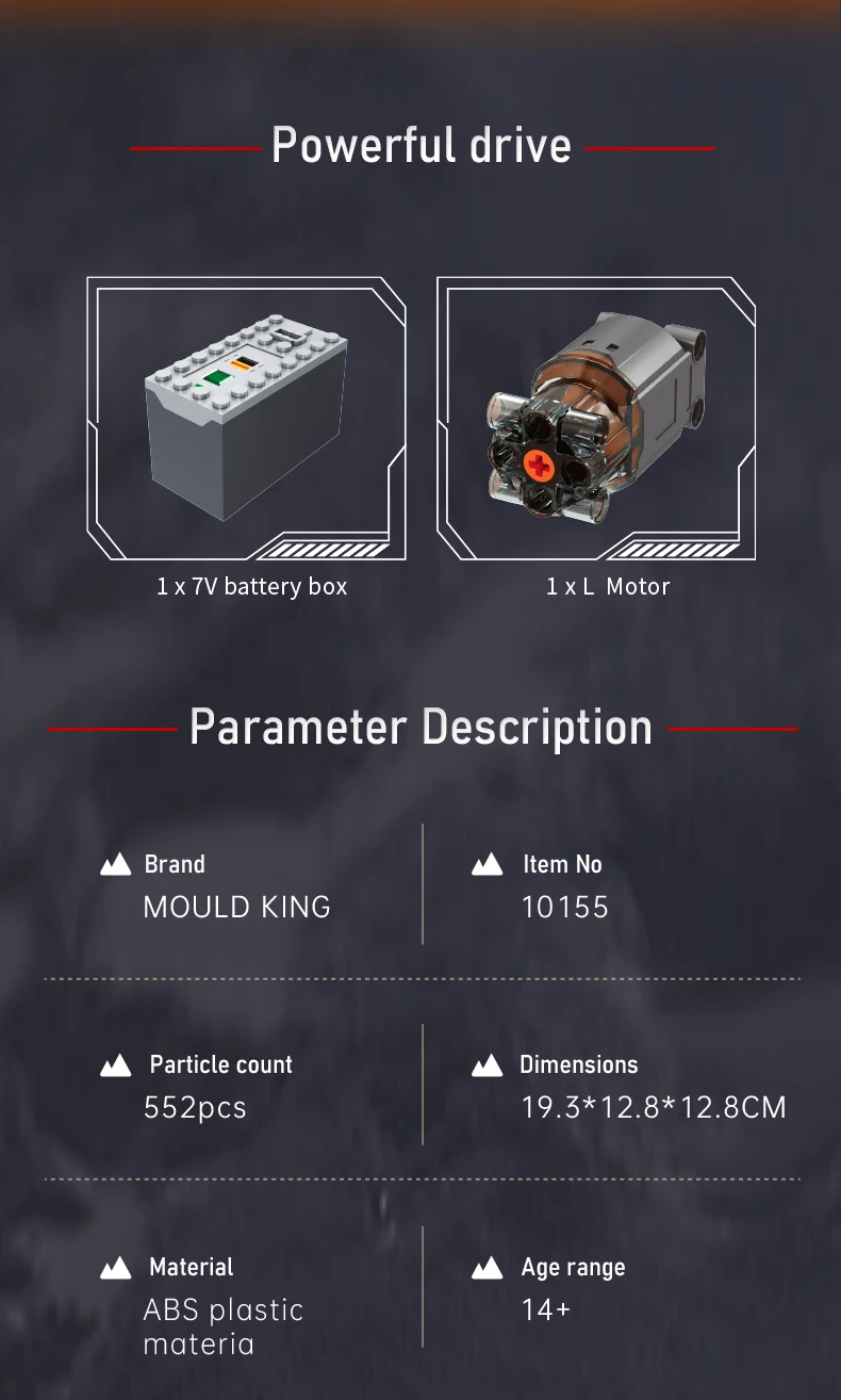 Mould King 10088 Technik-Auto-Baustein-Set, das motorisierte V8-Motormodell, Baustein-Auto, Baustein-Spielzeug, Kinder-Weihnachtsgeschenk – Detail 14