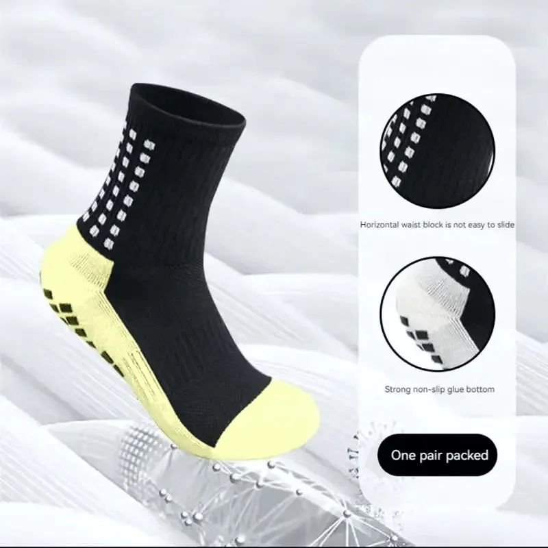 Non-Slip Friction Breathable Mid-Length Cushioning Soccer Socks Thickened Towel Bottom Sweat Anti-Odor Dot Glue Socks