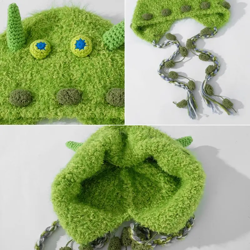 Knitted Trapper Hat Soft Little Animals Warm Headwear Cute Trapper Hat with Earflaps Hunting Outdoor for Men Women Winter