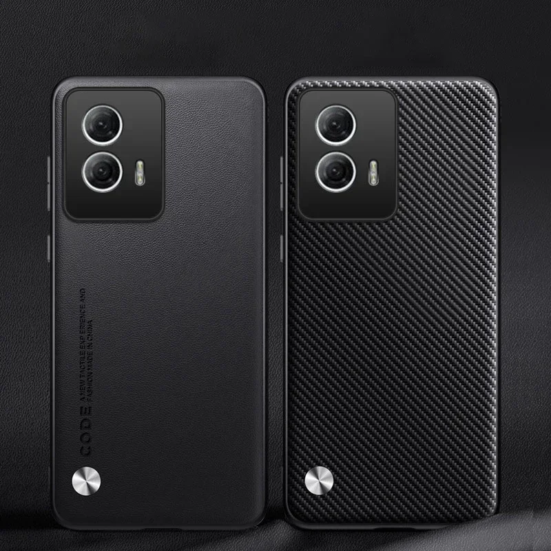 Leather Carbon Fiber Phone Case – Durable Hard Protection Cover