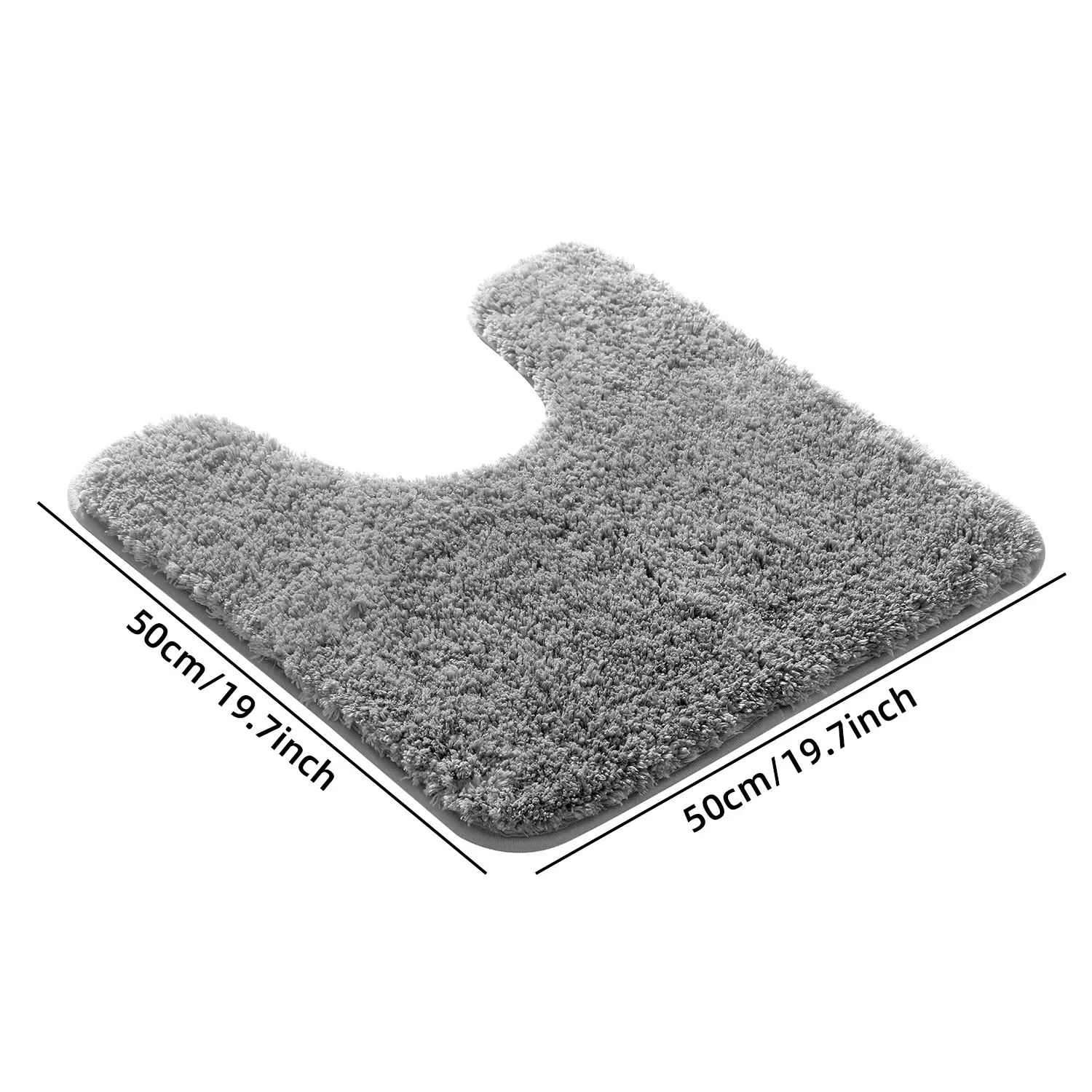 Luxurious Plush U-Shaped Absorbent Bathroom Mat - Anti-Slip Floor Rug