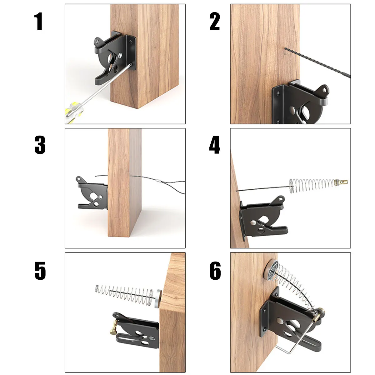 Door Latch Automatic Gravity Lever Locking Fence Gate Latch Self-Locking Carbon Heavy Duty Steel for Fence