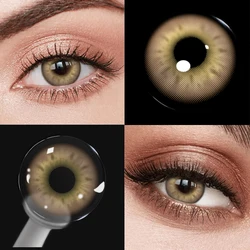 Lalens Stylish Colored Contact Lenses for Daily Eye Makeup & Beauty, Natural Pupil Design, Available in Blue and Pink (Brown)