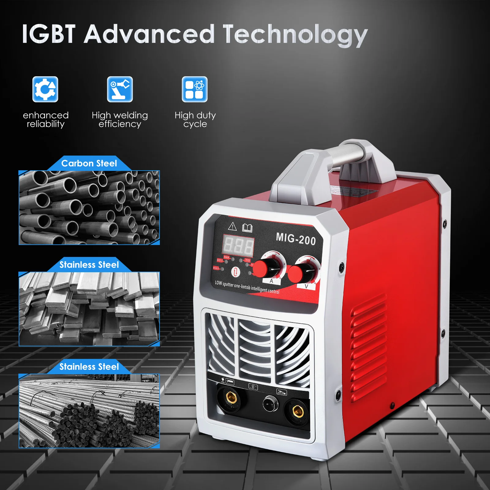 3-in-1 Digital ARC MIG TIG Welder Inverter Welding Machine IGBT Welding for Carbon Steel Iron Metal  0.6/0.8 /1.0 Welding Wire 2