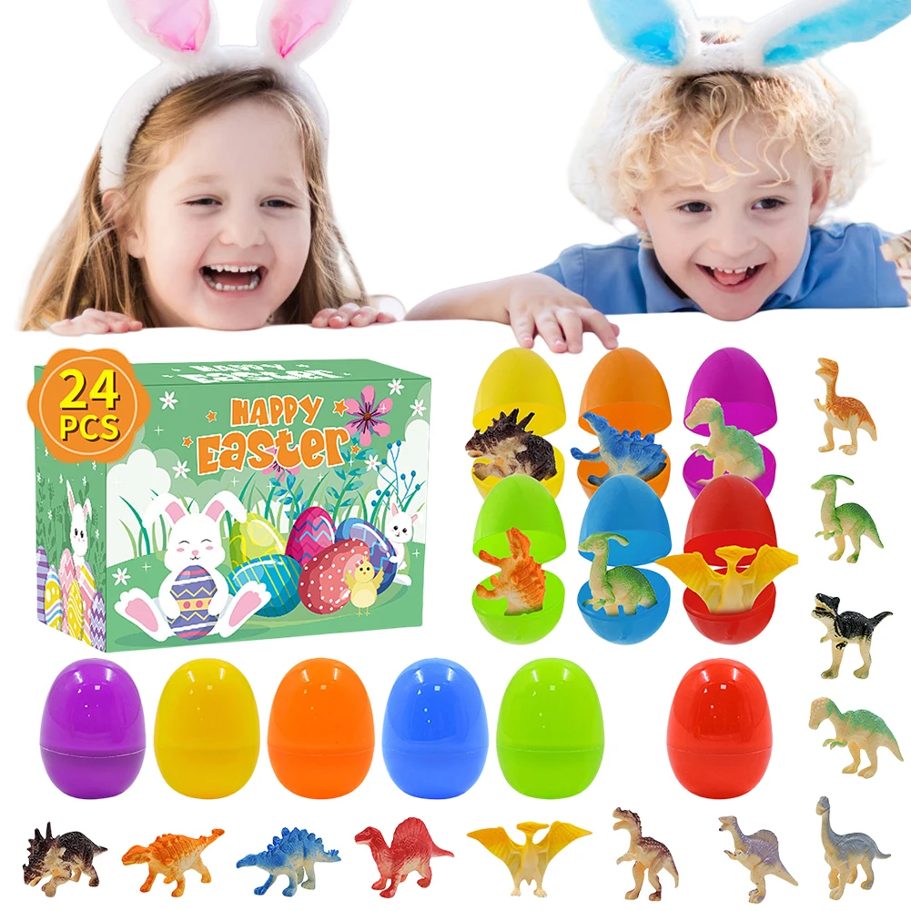 Plastic Easter Eggs with Dinosaur Toys for Kids