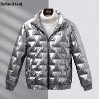 Winter Men's Smooth Cotton Coat Korean Style Slim Fit Trendy Casual Cropped Padded Jacket Stand Collar For Sleek Silhouette