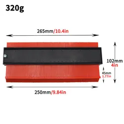 Contour Gauge Tool for Irregular Shape Measuring and Woodwork (1pc red 10 inch)