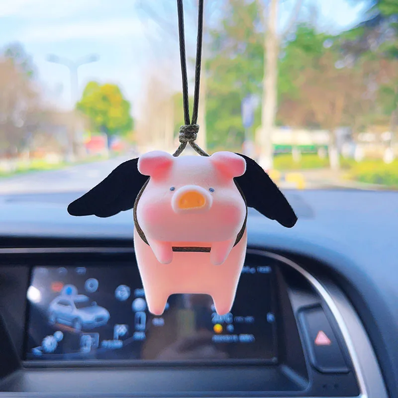 Décoration d'intérieur de voiture, cochon ange mignon, cochon volant,  pendentif de rétroviseur, accessoires d'intérieur de voiture - AliExpress