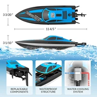 VOLANTEXRC RC Boat 20MPH Fast Remote Control Boat with Lights 2.4Ghz Toy Boat for Pools and Lakes with 2 Rechargeable Batteries 4